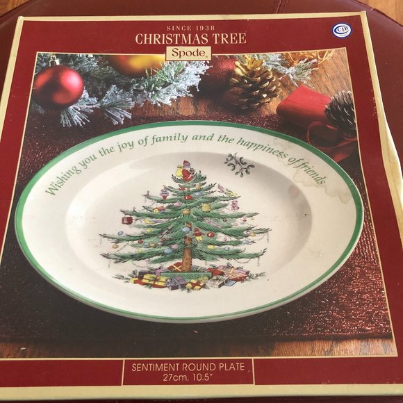 Spode Christmas Tree Sentiment 10.5" Round Plate - Picture 1 of 5